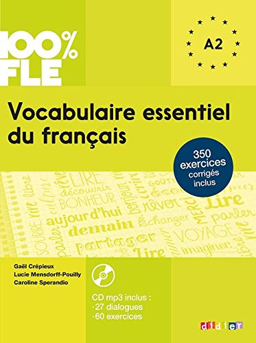100% FLE VOCABULAIRE ESSENTIEL DU FRANCAIS A1-A2 Livre + Audio CD