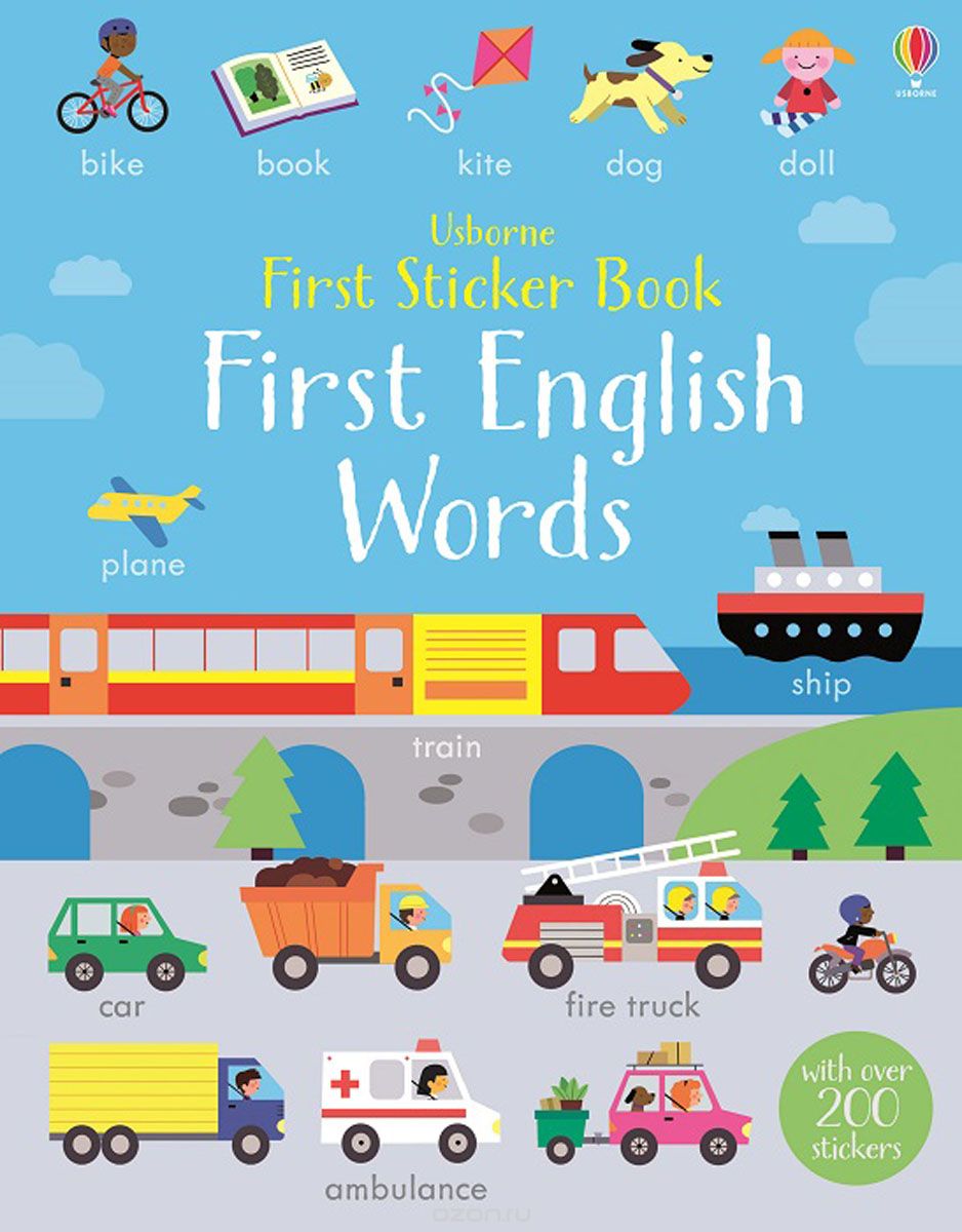 AB Word Bk First English Words Sticker Book