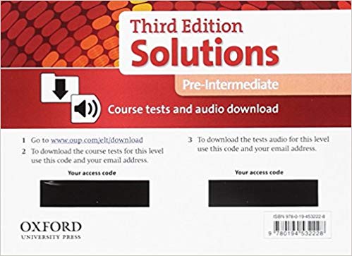 SOLUTIONS PRE-INTERMEDIATE 3rd ED Test Pack Card