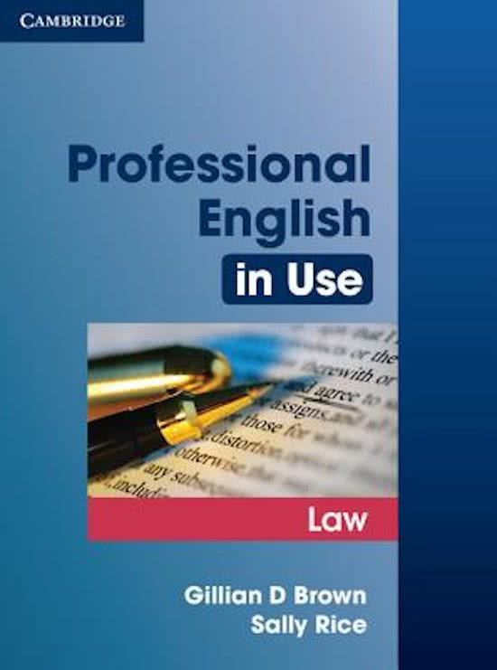 LAW (PROFESSIONAL ENGLISH IN USE) Book with Answers