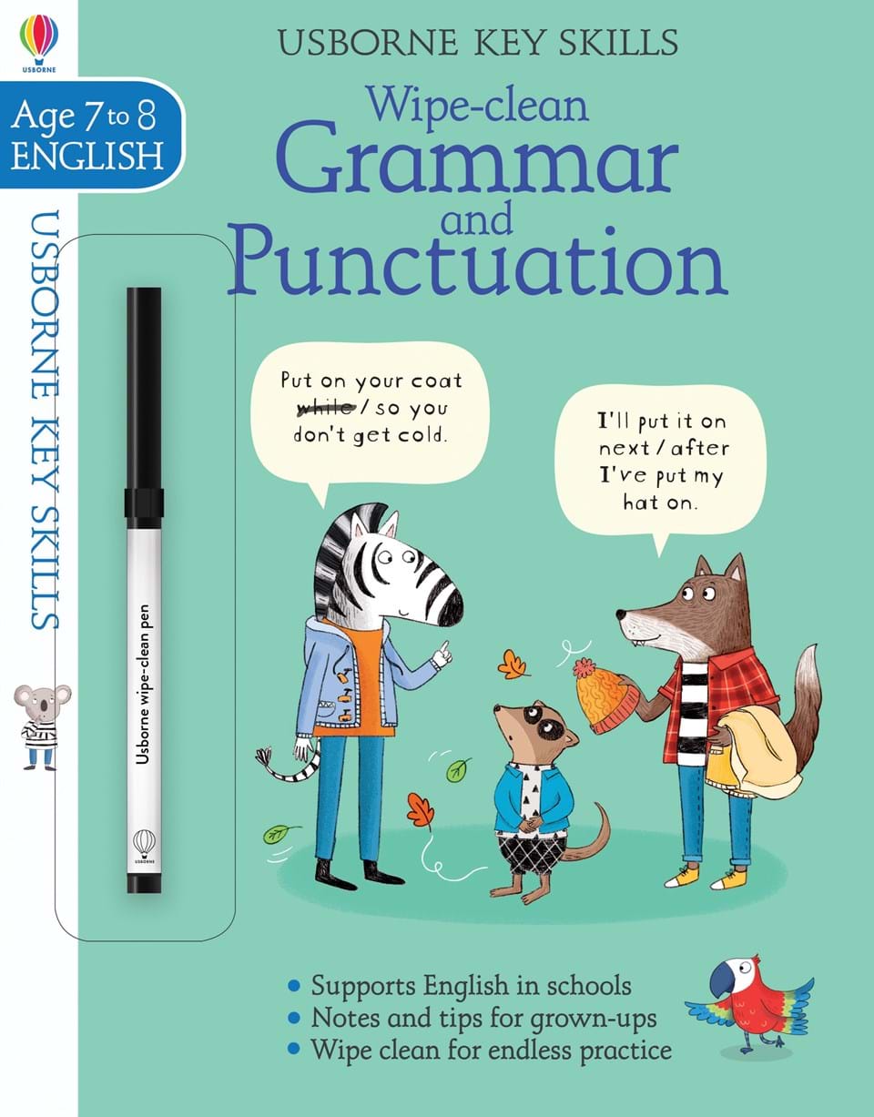 GRAMMAR AND PUNCTUATION 7-8 Wipe-clean Book + Pen