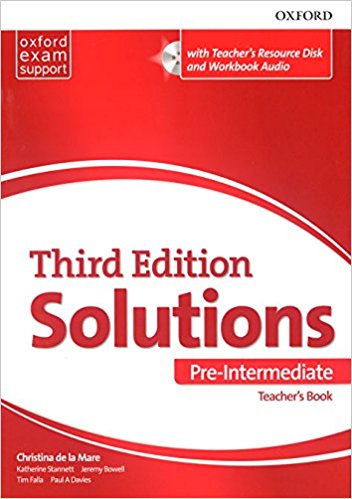 SOLUTIONS PRE-INTERMEDIATE 3rd ED Teacher's Book + CD-ROM