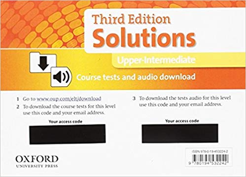 SOLUTIONS UPPER-INTERMEDIATE 3rd ED Test Pack Card
