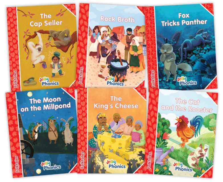 JOLLY PHONICS Readers Level 1 (Red) Folktales Readers (pack of 6) New