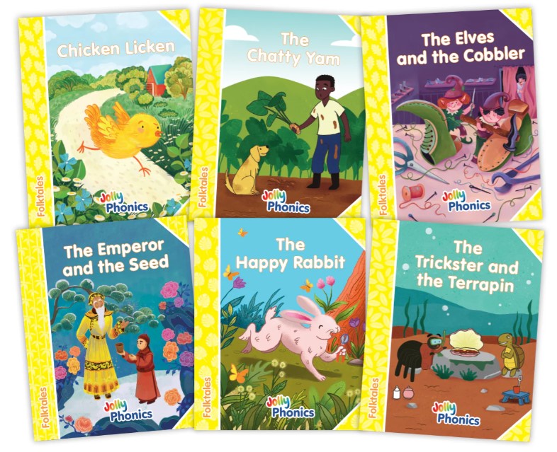 JOLLY PHONICS Readers Level 2 (Yellow) Folktales Readers (pack of 6) New