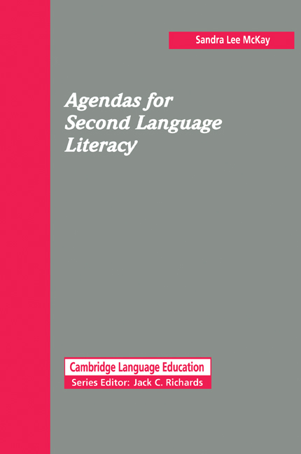 AGENDAS FOR SECOND LANGUAGE LITERACY (CAMBRIDGE LANGUAGE EDUCATION) Book 
