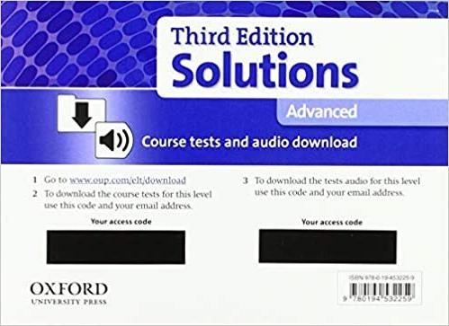 SOLUTIONS ADVANCED 3rd ED Test Pack Card