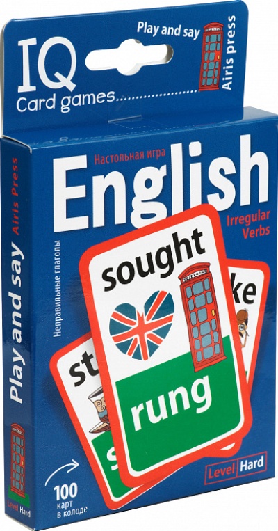 IQ CARD GAMES Английские неправильные глаголы. Уровень 2. Синий